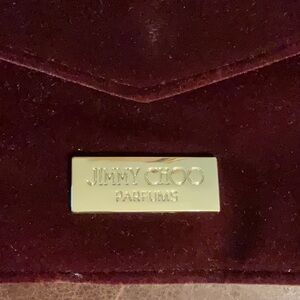 Jimmy Choo Burgundy Clutch with Gold Accent
